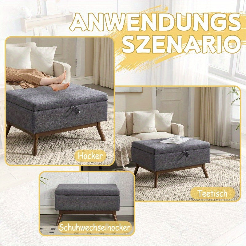 Vierkante Salontafel Met Opbergbank – Multifunctionele Poef – Schoenenbank – Zitkruk – Opbergmeubel – Duurzaam Metalen Frame – 3,2 Cu Ft Opbergruimte – 68,58 cm Hoogte – Gemengde Kleuren – Ruimtebesparend Ontwerp