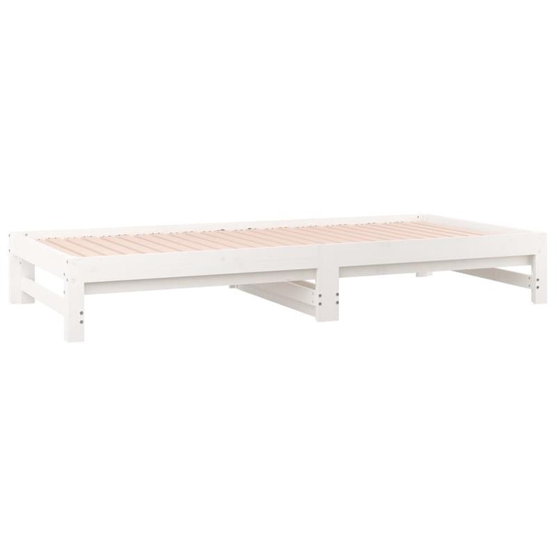Bedbank – Slaapbank – Uitschuifbed – Logeerbed – Sofa Bed – Ruimtebesparend Design – Eenvoudige Montage – Wit – 90x200 cm – Traditioneel Stijlvol – Duurzame Ondersteuning