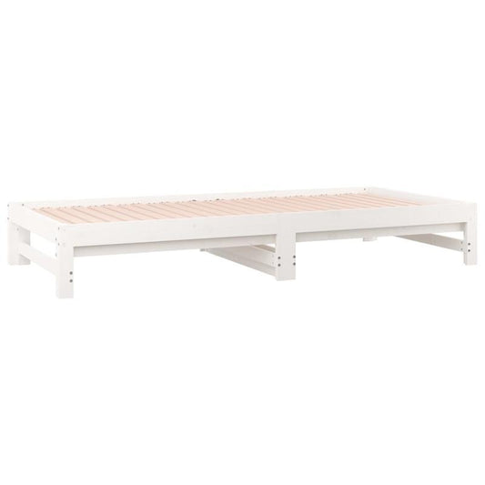 Bedbank – Slaapbank – Uitschuifbed – Logeerbed – Sofa Bed – Ruimtebesparend Design – Eenvoudige Montage – Wit – 90x200 cm – Traditioneel Stijlvol – Duurzame Ondersteuning