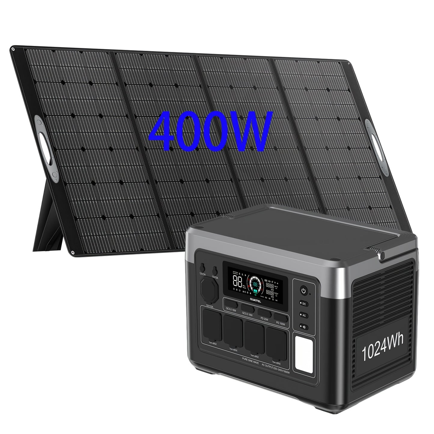 Draagbare Zonne-Generator – Powerstation – Solar Generator – Noodstroom – Camping Accu – 1024Wh Capaciteit – Snelle Oplaadfunctie 0-80% in 45 Min