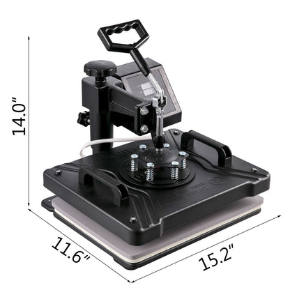 Hittepers – Transferpers – Sublimatiepers – T-shirtpers – Mokkenpers – 6-in-1 Multifunctioneel – Digitaal LCD-Scherm – 30x38 cm Hitteplaat