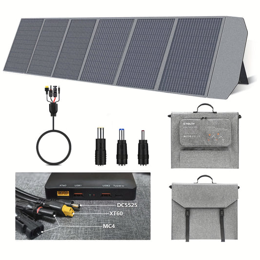 Draagbaar Zonnepaneel – Solar Charger – Opvouwbaar Zonnepaneel – Mobiele Zonne-energie – Outdoor Zonnepaneel – 200W Vermogen – USB-C en PD Uitgangen