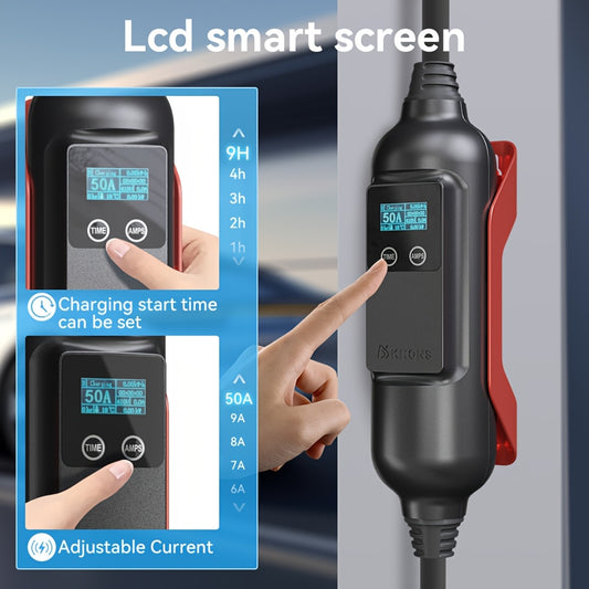 Elektrische Autolader – EV Oplader – Draagbare Laadkabel – Thuislader – Type 2 Kabel – 7 kW Snelladen – App Bediening & Slimme Planning – 5 Meter TPU Kabel