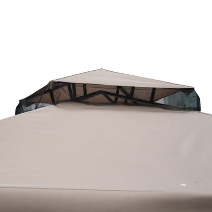 Partytent – Tuinpaviljoen – Tuinkamer – Tent – Overkapping – Grijs – Weerbestendig Stalen Frame – Hoogwaardige Polyester Bekleding – 2,94 x 2,94 m