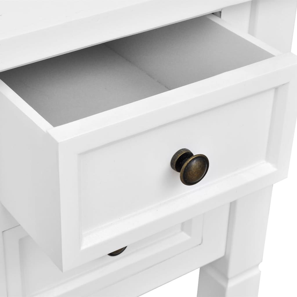 Bureau – Bureautafel – Computertafel – Werktafel – Schrijftafel – Wit – 5 Grote Lades – MDF en Grenenhout