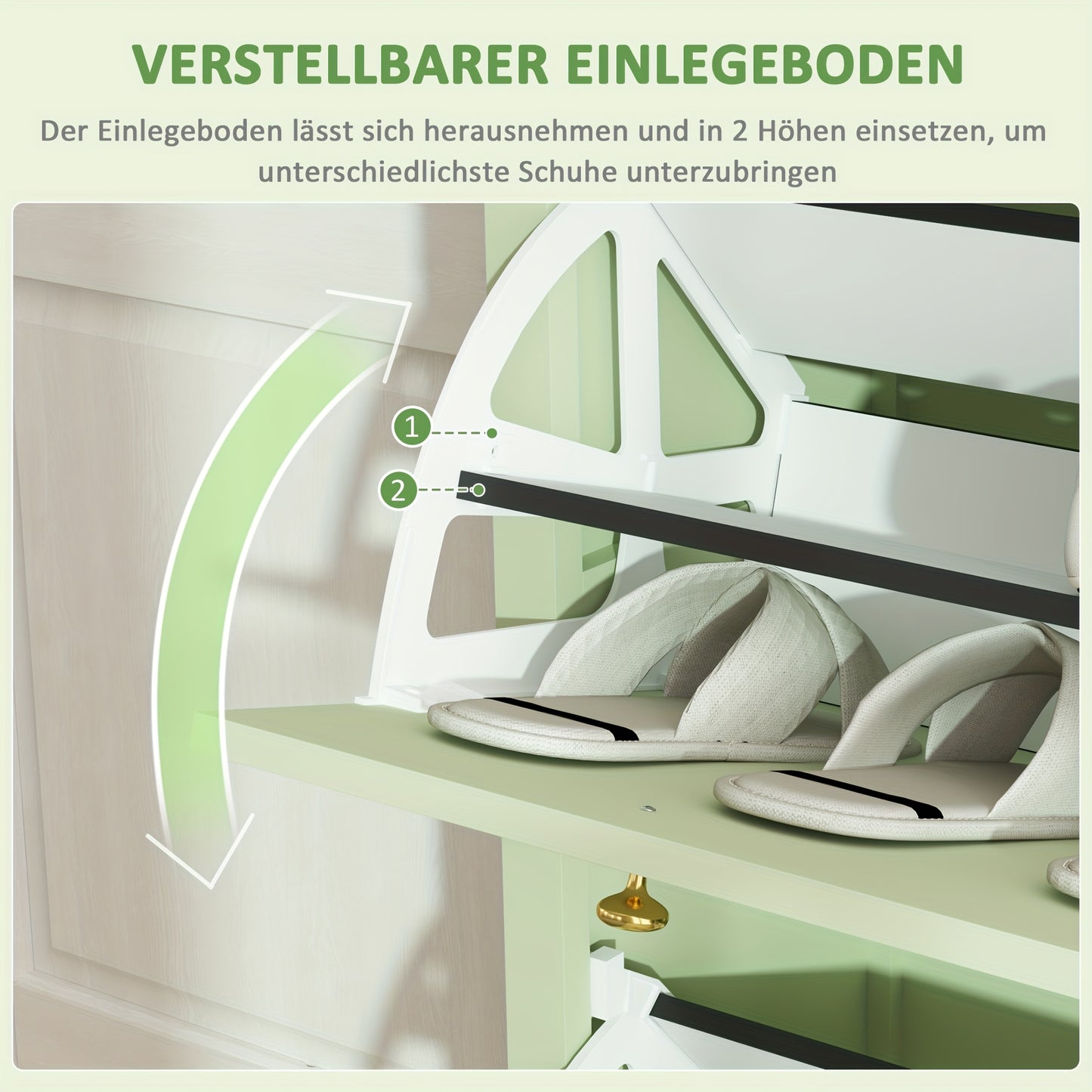 2-door Shoe Cabinet, Shoe Rack with Drawers, Shoe Rack, Shoe Cabinet for 12 Pairs of Shoes, Shoe Storage for Entrance Areas and Hallways, 88 X 30 X 120cm, Green