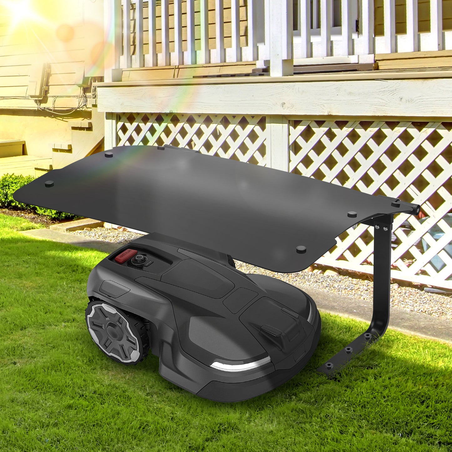 Robotmaaier Overkapping – Tuinrobot Garage – Robotgrasmaaier Bescherming – Robotmaaier Shelter – Opvouwbare Overkapping – Compact Formaat 73x57x40 cm – Duurzaam Kunststof