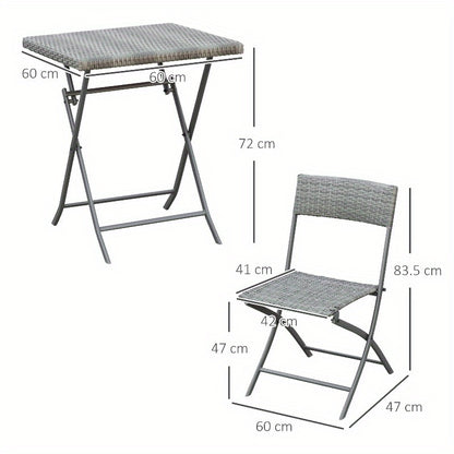 Bistroset – Tuinset – Balkonset – Tuinmeubel – Buitenmeubilair – Poly Rattan Stoelen – Rood Marmeren Tafel – Duurzaam & Weerbestendig