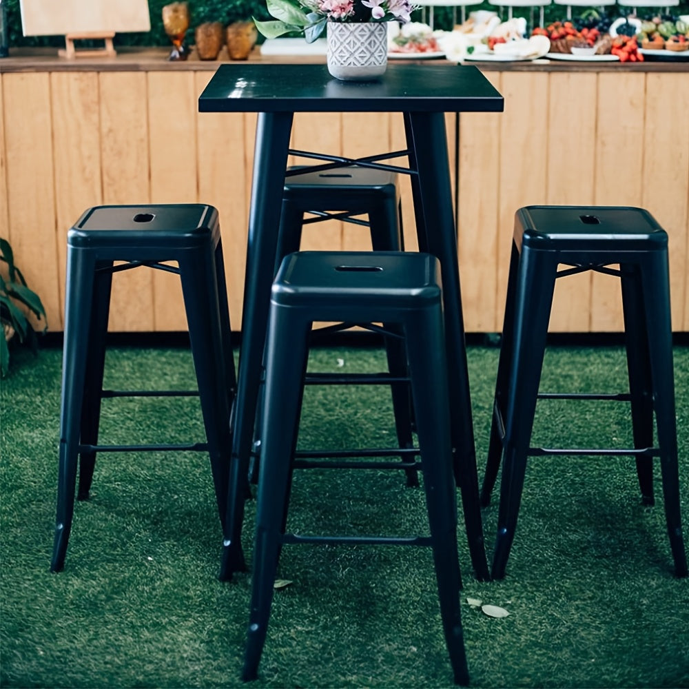 60x60cm Commercial Bar Table, Height 110cm - Heavy-Duty Metal Counter Suitable for Cafes, Pubs and Food Trolleys Events and Pop-Up Bars