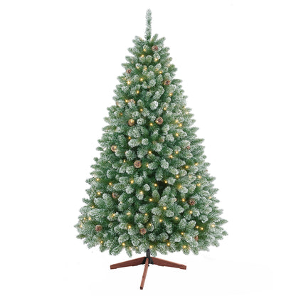 Kerstboom – Kunstkerstboom – Nepkerstboom – Kerstdecoratie – Binnenkerstboom – 180 cm Hoog – Brandvertragend PVC Met LED-Verlichting