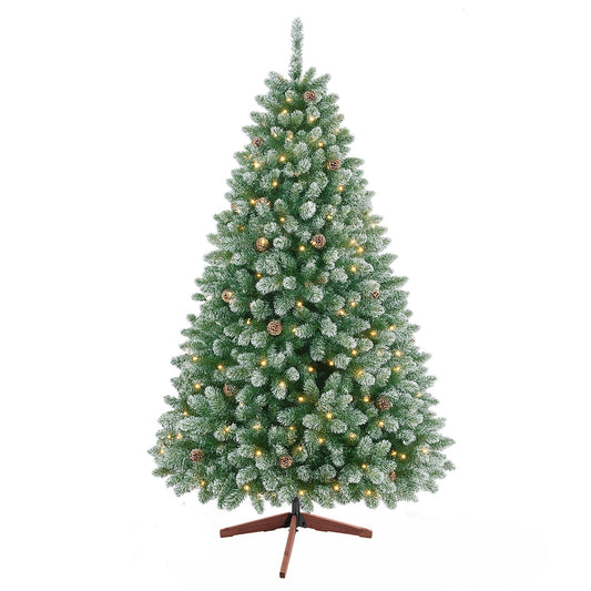 Kerstboom – Kunstkerstboom – Nepkerstboom – Kerstdecoratie – Binnenkerstboom – 180 cm Hoog – Brandvertragend PVC Met LED-Verlichting