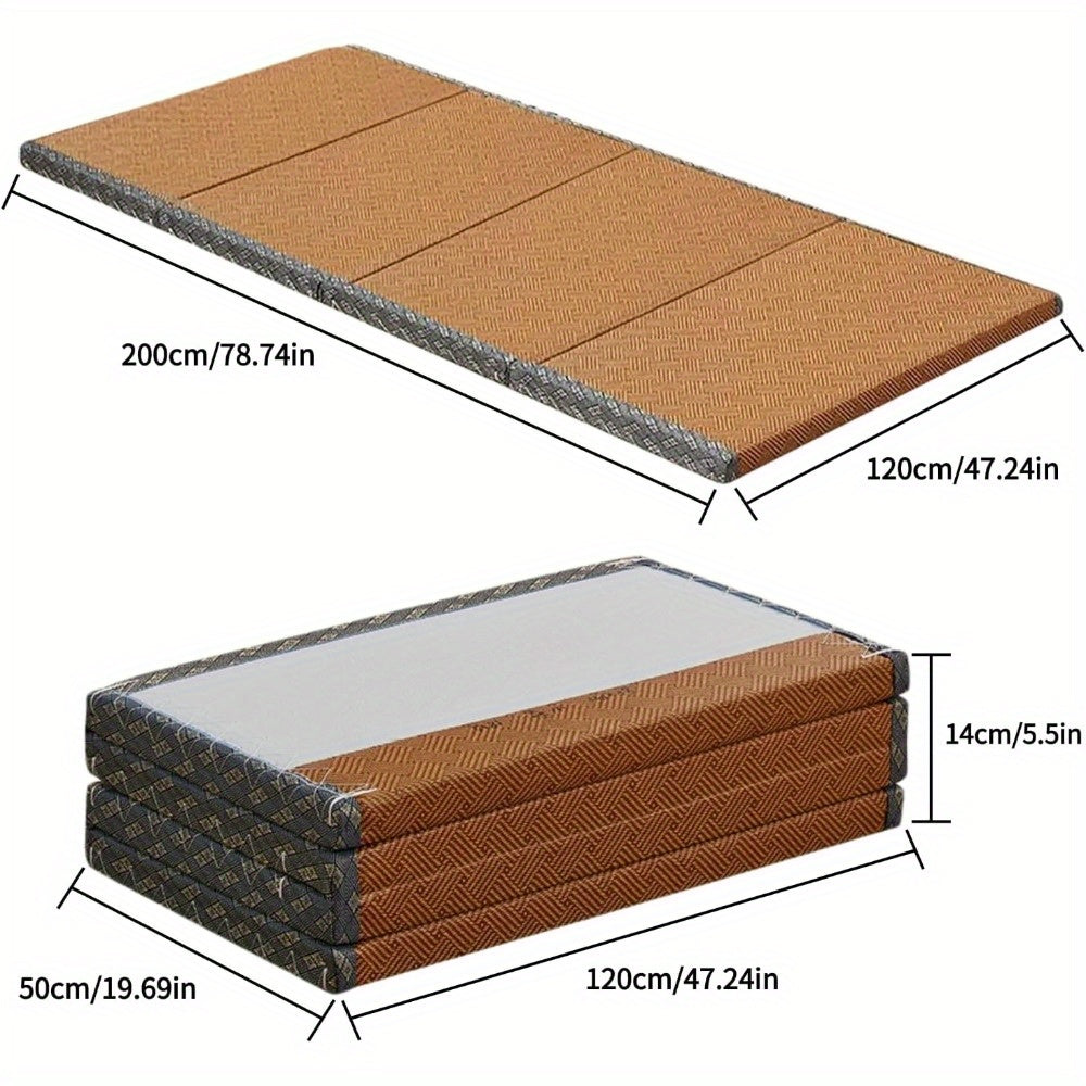 Tatami Mat – Vouwmat – Meditatie Mat – Yogamat – Futon Ondergrond – 200x120x3,5 cm – Natuurlijke Grasvezels – Rugondersteunend & Duurzaam
