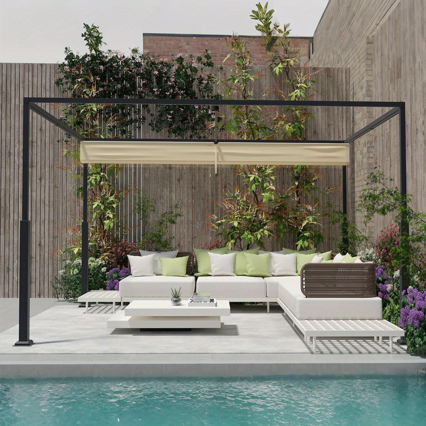 Pergola – Overkapping – Tuinoverkapping – Zonwering – Patio Overkapping – 3x3 Meter – Aluminium – Verstelbare Lamellen
