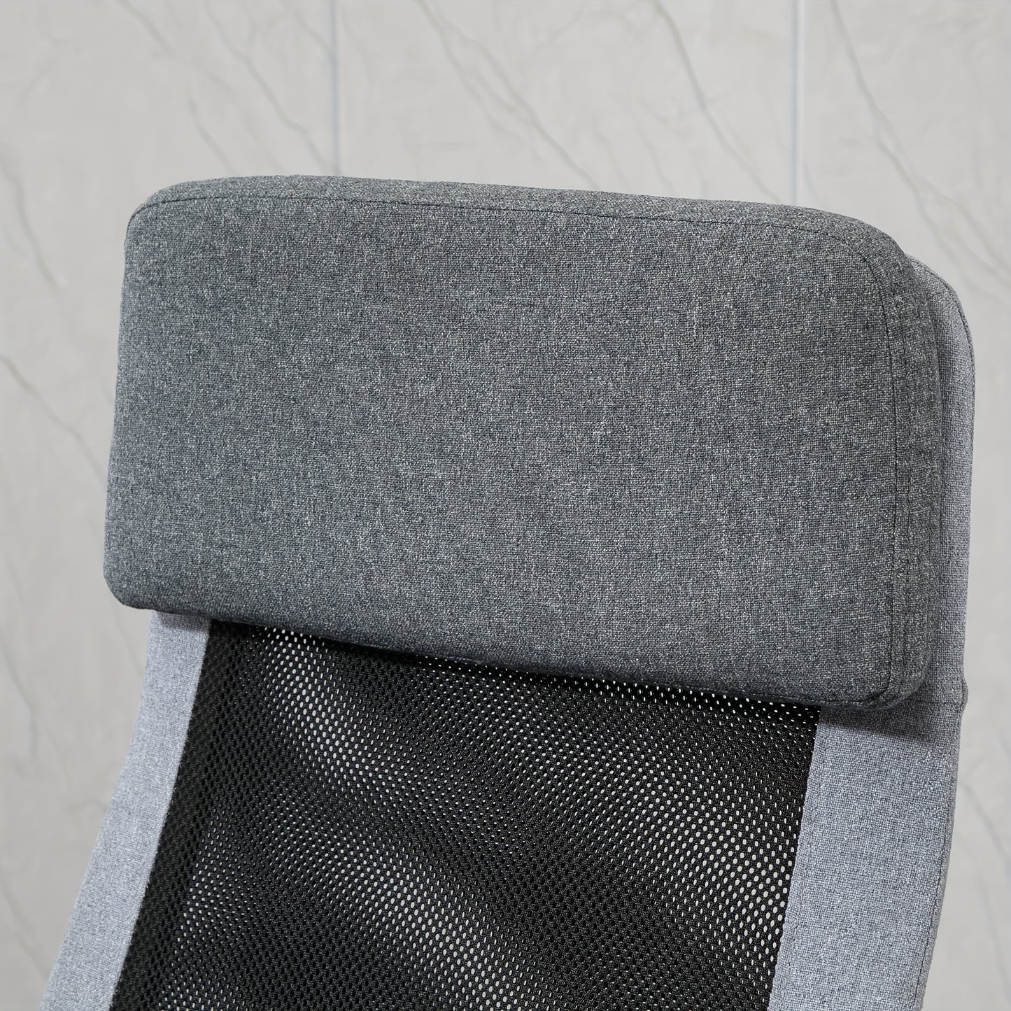 Bureaustoel – Ergonomische Stoel – Office Chair – Gaming Stoel – Kantoorstoel – Met Hoofdsteun en Lendensteun – Verstelbare Hoogte 119-129 cm – Stevig Metalen Frame – Lichtgrijs/Zwart Scandinavisch Design