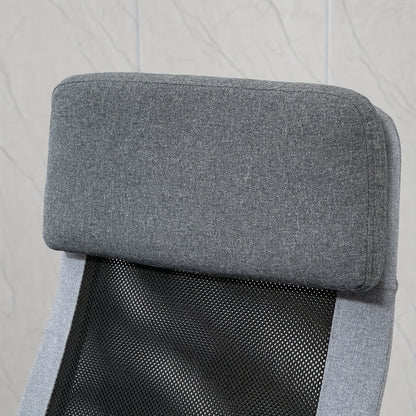 Bureaustoel – Ergonomische Stoel – Office Chair – Gaming Stoel – Kantoorstoel – Met Hoofdsteun en Lendensteun – Verstelbare Hoogte 119-129 cm – Stevig Metalen Frame – Lichtgrijs/Zwart Scandinavisch Design