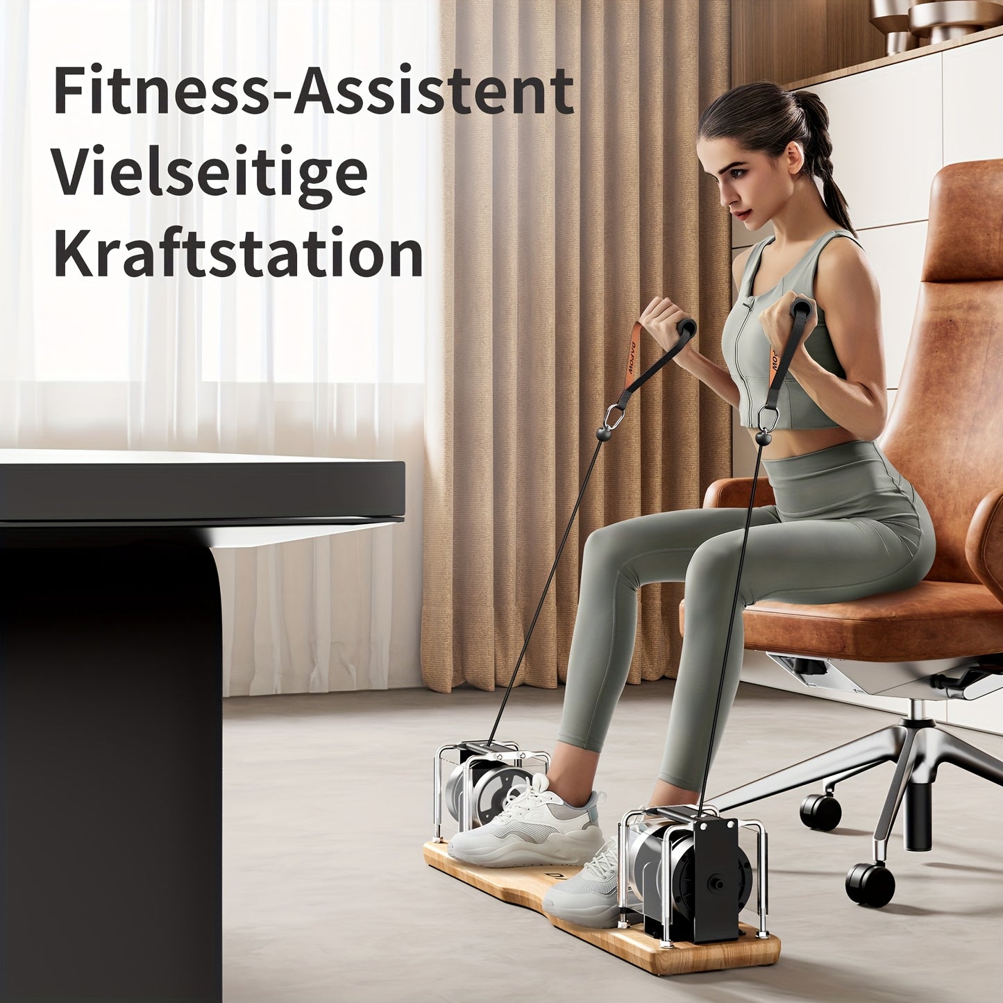 Multi-Functional Strength Training Device – Home Fitness Equipment with Resistance Bands, Handles, and Pedals for Full-Body Workouts, Core Strengthening, and Muscle Toning, Sleek Workout Equipment | Sturdy Construction, Gym