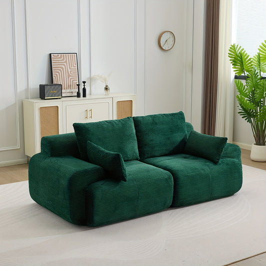 Bankstel – 2-Zits Bank – Tweezitsbankje – Slaapbank – Loveseat – Corduroy Stof – Compact Ruimtebesparend – Pluche Sponsvulling