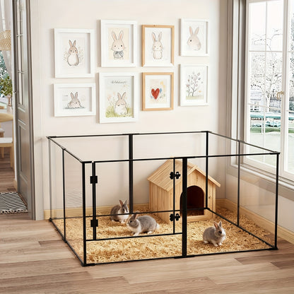 Speelren Huisdier – Hondenren – Knaagdierren – Speelhekje – Pet Enclosure – 122x122x76,5 cm – Acrylmateriaal – Modulair & Uitbreidbaar