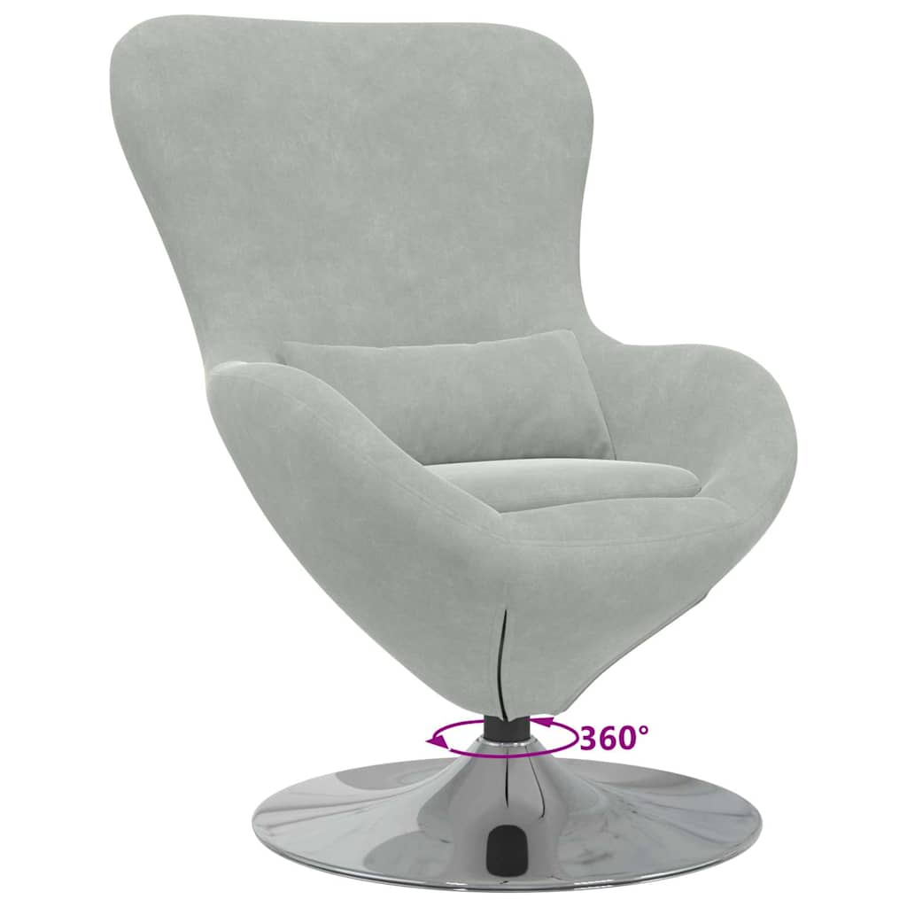 Fauteuil – Draaistoel – Relaxstoel – Zitzak – Loungefauteuil – Lichtgrijs – Draaibaar 360° – Zacht Stofkussen