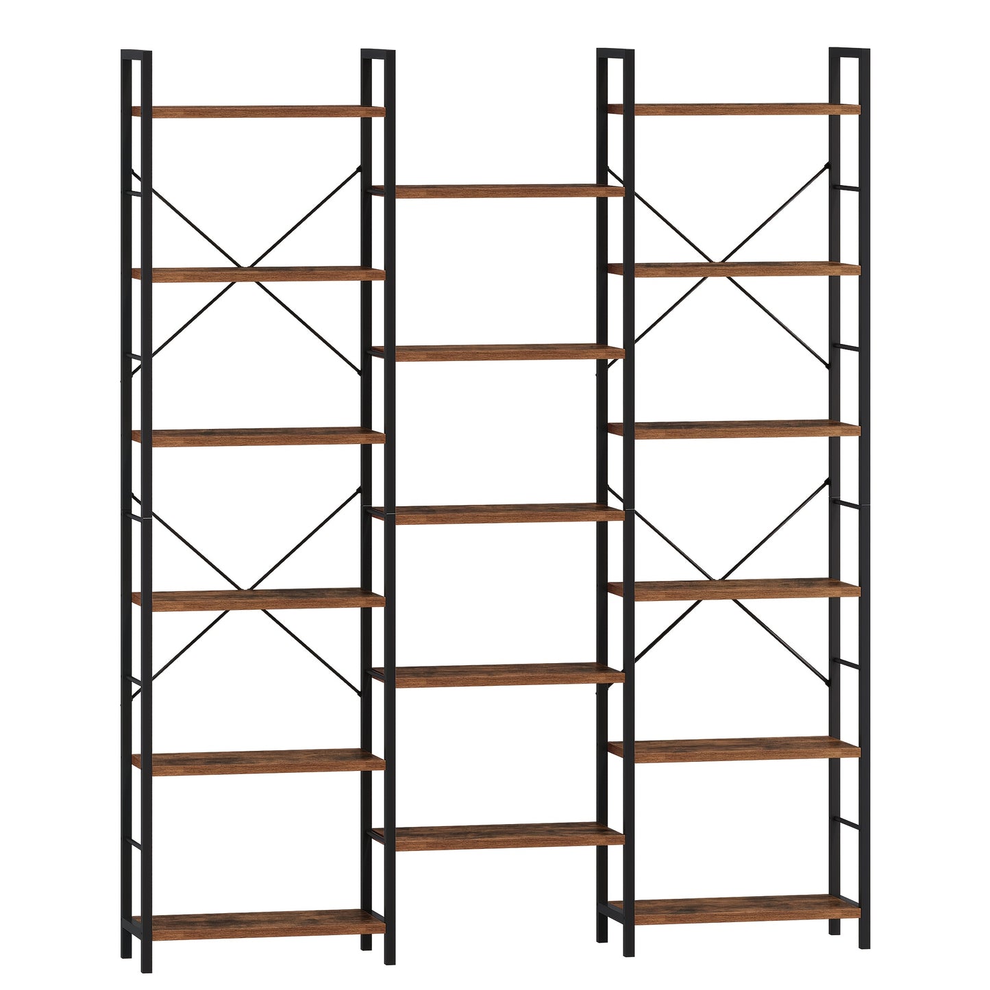 Boekenkast – Vakkenkast – Boekenrek – Opbergkast – Wandkast – 17 Planken – Verstelbare Plankhoogte – Retrobruin 24x152x186 cm – Draagkracht 340 kg