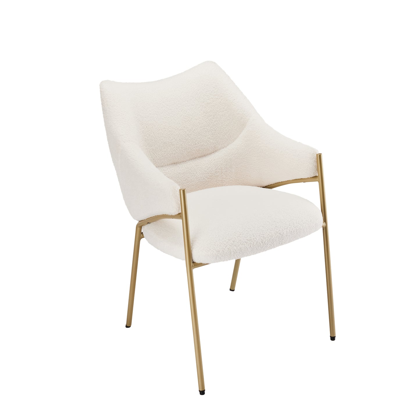 Armstoel – Eetkamerstoel – Fauteuil – Stoel – Zitstoel – Wit – Ergonomisch Ontwerp – Stevig Metalen Frame