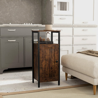 Industriële Salontafel – Koffietafel – Bijzettafel – Eettafel – Sidetable – Verstelbaar Plankje – Robuust Niet-Houten Materiaal – Compact Oppervlak 34x30x80 cm