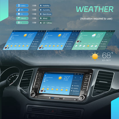 Podofo Android 15 Car Stereo for VW Golf 5/6, Passat, Jetta, Tiguan,, Caddy & More - 8-Core 6GB+128GB, 7-inch/9-inch HD IPS Touchscreen, CarPlay/Android Auto, GPS Navigation, Steering Wheel Control, Plug & Play (No Cables), A