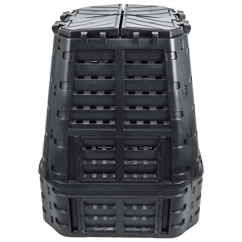 Compostbak – Compostvat – Composter – Tuincompostbak – Afvalbak – Zwart – Hoge Capaciteit 740 Liter – Weerbestendig Kunststof 93,3x93,3x113 cm