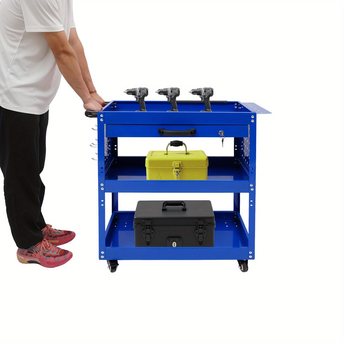 Verrijdbare Gereedschapswagen – Werkplaatswagen – Opslagwagen – Transportwagen – Tuinwagen – Stevig Stalen Frame – Draagvermogen 250 kg