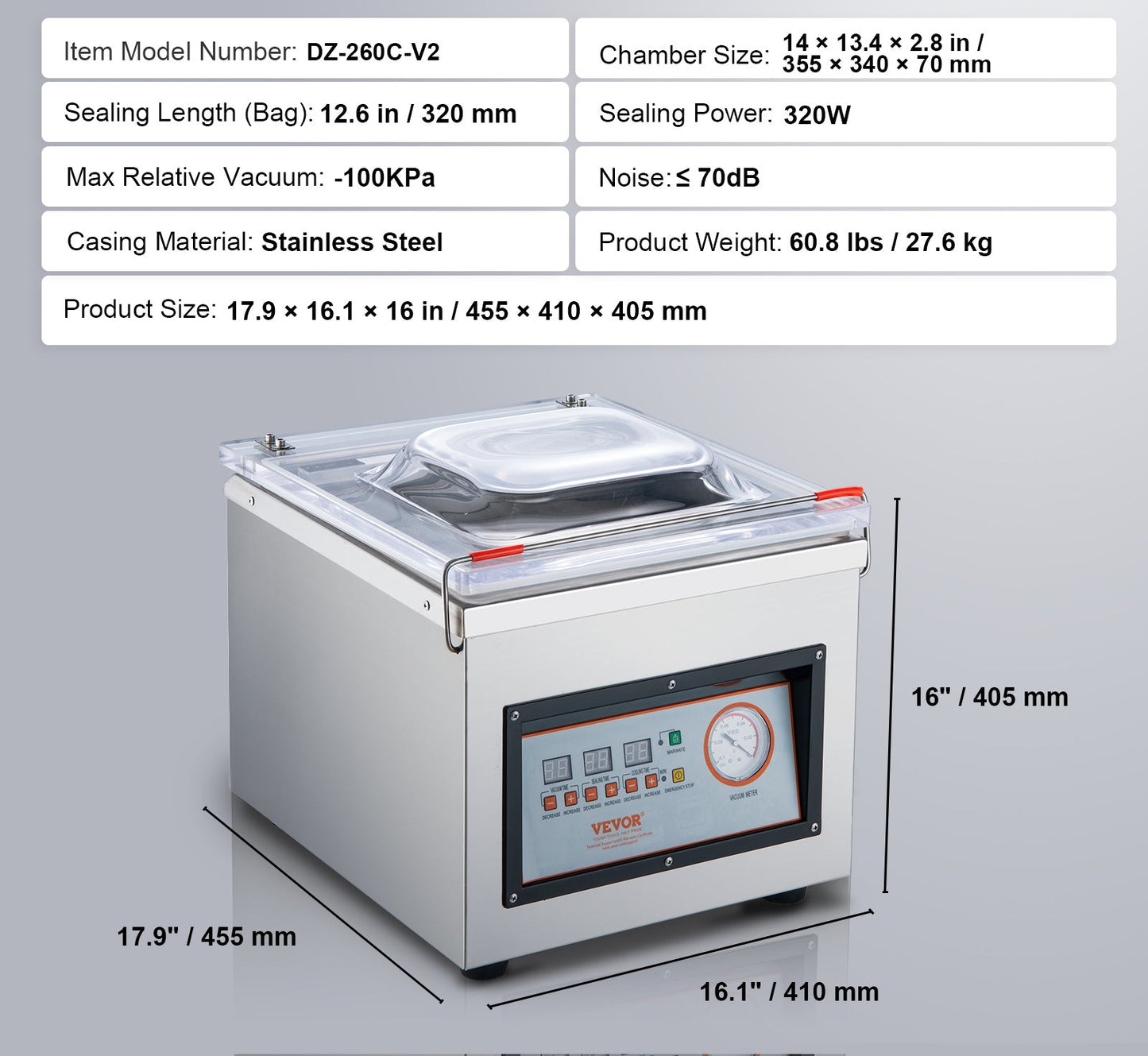 Vacuümkamermachine – Vacumeermachine – Vakuum Sealer – Voedselverpakkingsmachine – Vacuüm Sealer Machine – 1700W Krachtige Motor – Sealbreedte 320mm
