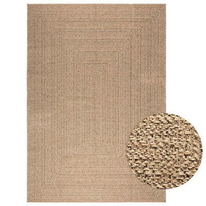 Mat Jute Look – Vloerkleed – Tapijt – Vloermat – Vloerbedekking – Extra Groot 160x230 cm – Weerbestendig & Handgemaakt – Naturel Bruin
