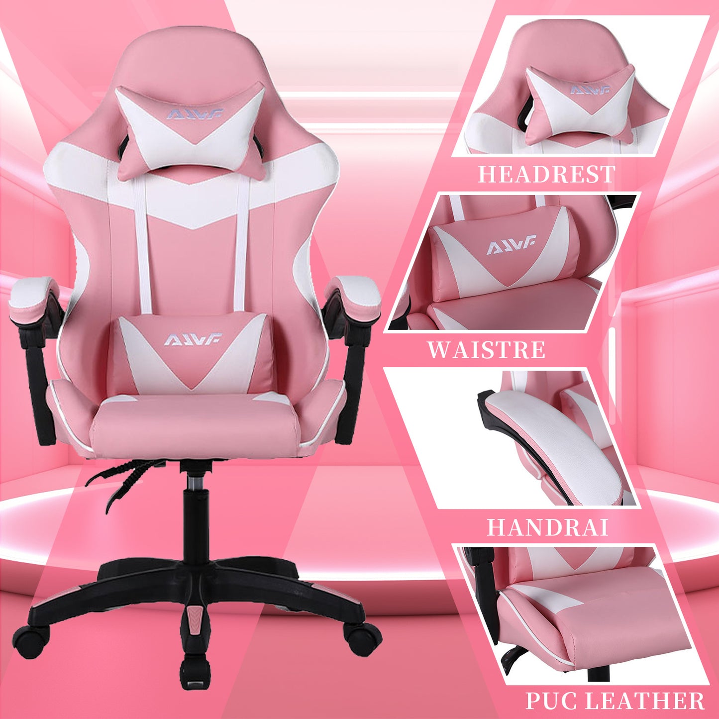 Ergonomische Gamingstoel – Bureaustoel – Computestoel – Gamestoel – Race Gamingstoel – Verstelbare Rugleuning 90°-135° – Memory Foam Kussens