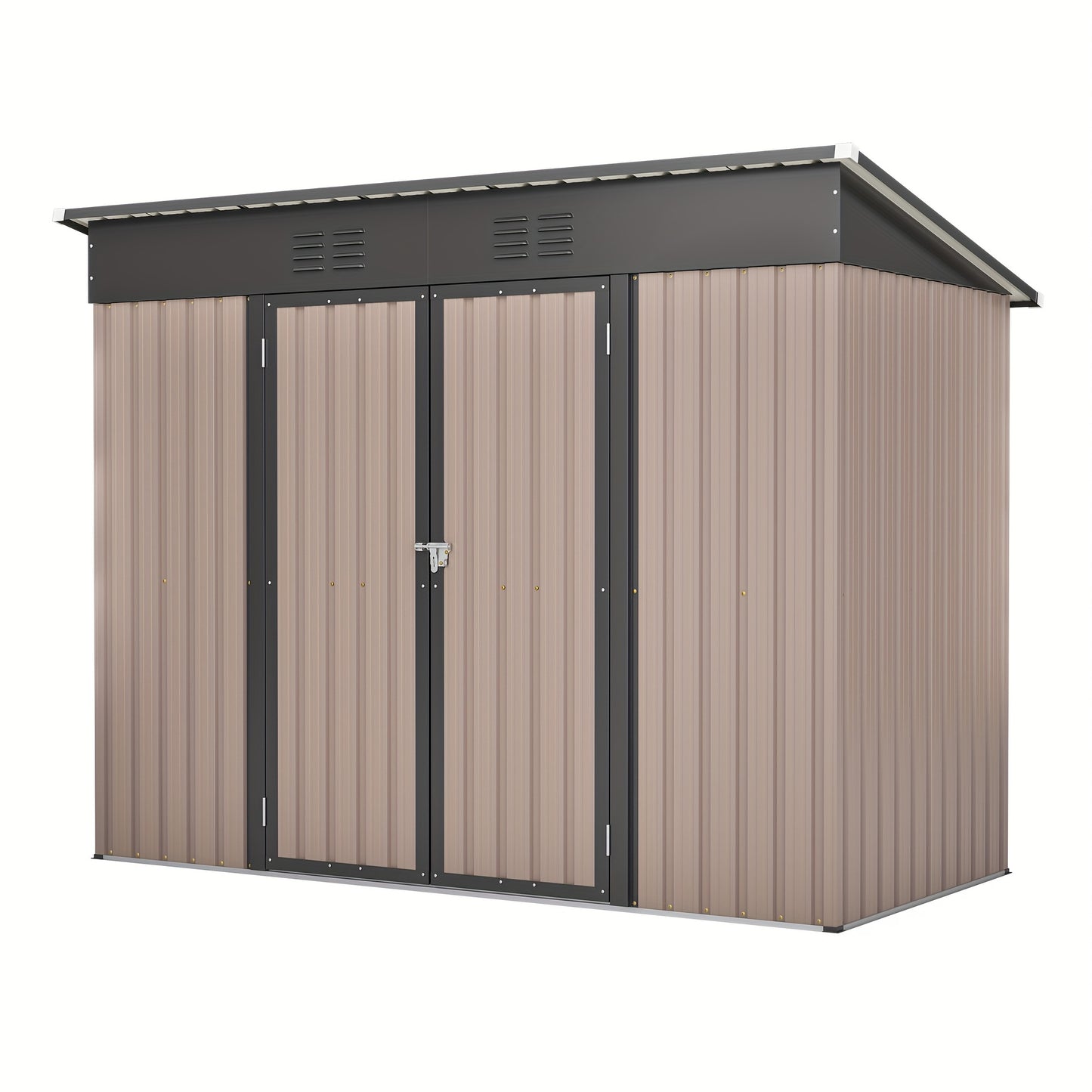 Metalen Opbergschuur – Tuinschuur – Fietsenberging – Tuingereedschapberging – Buitenberging – Verzinkt Staal – Ventilatie – Slot – 243,8x121,9 cm – Afneembaar