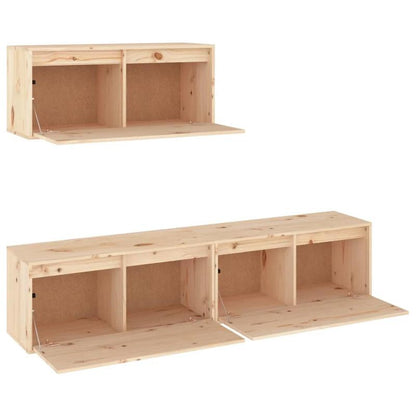 tv meubel – tv kast – tv dressoir – televisie meubel – mediaconsole – massief dennenhout – laag design onder 68 cm
