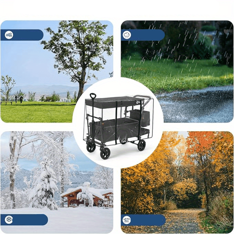 Bolderwagen – Kinderwagen – Vouwkar – Wagon – Bolderkar – Stevig Stalen Frame – UPF50+ Zonwering
