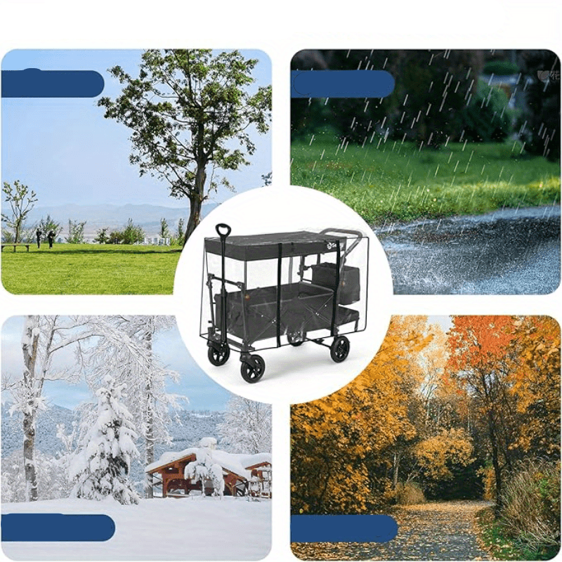 Opvouwbare Bolderkar – Trolley – Transportkar – Winkelwagen – Tuinkar – 100 kg Draagvermogen – Oxford Nylon Doek – Grijs-Zwart - QUORE