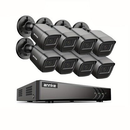 Beveiligingssysteem – Camerabewaking – Surveillance Set – Bewakingscamera’s – CCTV Systeem – 8x 2MP HD Camera’s – AI Mens- en Voertuigdetectie – Nachtzicht 20 Meter – 0TB DVR Recorder – Toegang Op Afstand