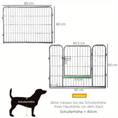 Dierenren – Puppy Ren – Hondenren – Konijnenren – Knaagdierren – Extra Groot 16 Panelen – Roestvrij Staal, Verstevigd Frame
