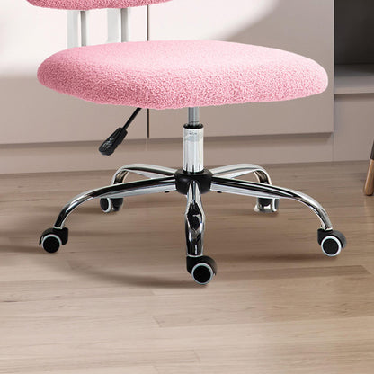 Bureaustoel – Kantoorstoel – Office Chair – Draaistoel – Bureaustoelen – Verstelbaar in Hoogte – Ergonomisch Zonder Armleuningen – Roze Polyester
