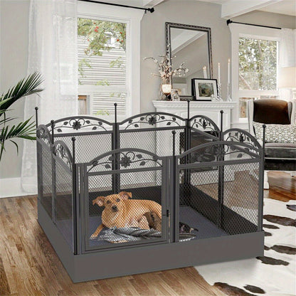 Hondenbench – Hondenkooi – Hondenren – Hondenhok – Hondenratjetoe – Grote XXL Afmeting 126x126x88 cm – Robuust Metaal Met Dubbele Deuren