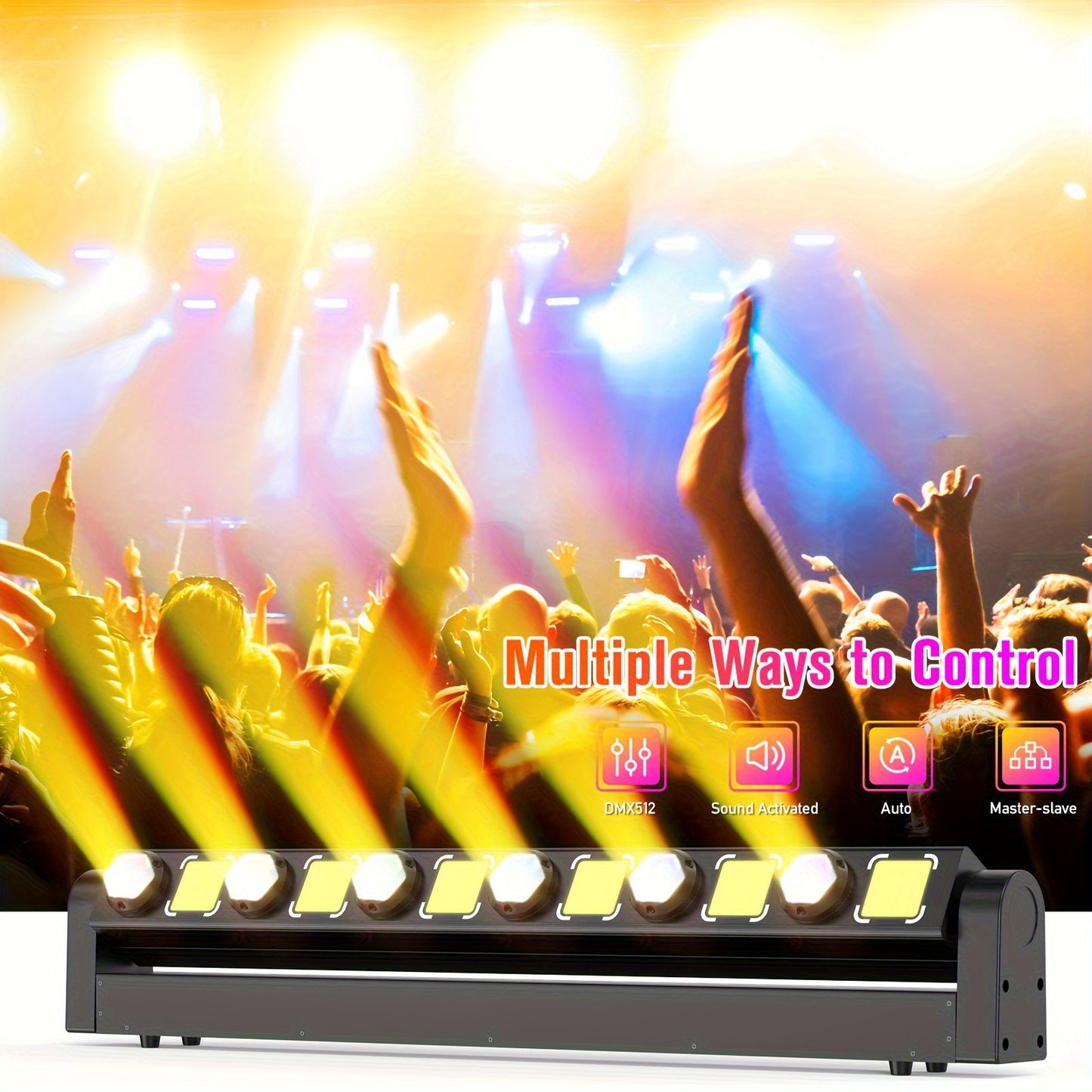 Moving Head Bar Light – DJ Licht – Stage Licht – Beam Light – Wall Wash Light – 150W Vermogen – RGBW DMX Controle - QUORE