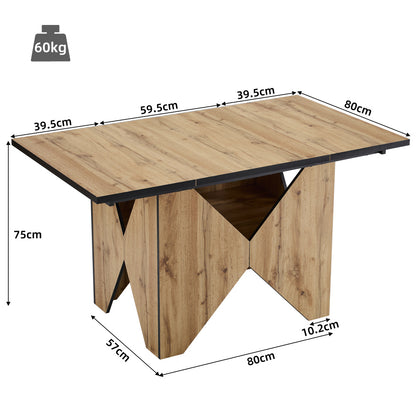 Moderne Houten Eettafel – Keukentafel – Bistrotafel – Ontbijttafel – Tafel 4-6 Personen – Lichtbruin Hout – Volledig Gemonteerd – Compact Formaat 138,5x80x75 cm