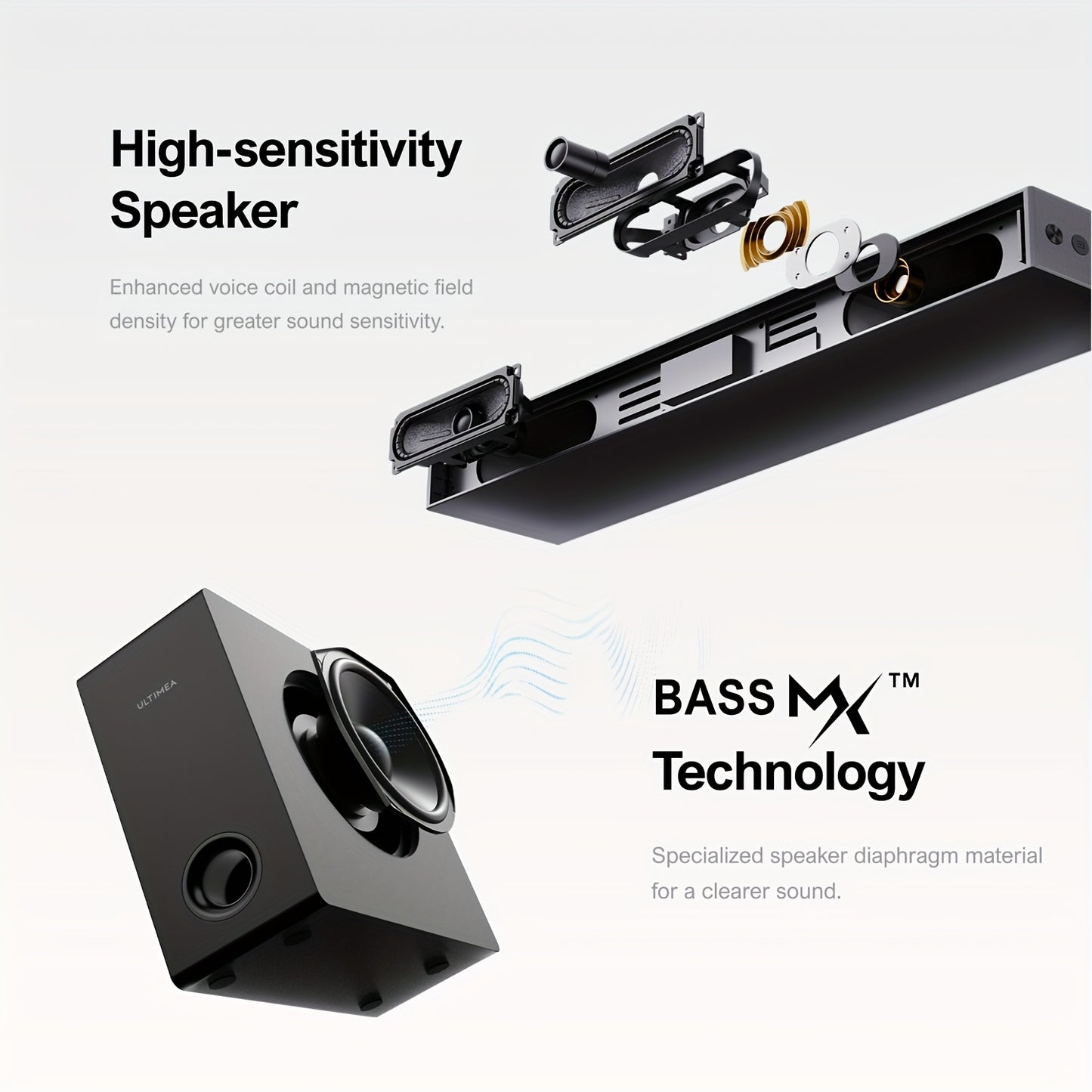 Soundbar – Home Theater Speaker – Multimedia Speaker – Audio Bar – Surround Sound Systeem – Dolby Atmos – Bass Boost – Ultra-Slim Design – HDMI eARC – Zwart