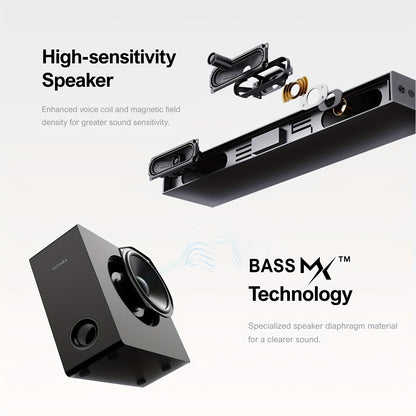 Soundbar – Home Theater Speaker – Multimedia Speaker – Audio Bar – Surround Sound Systeem – Dolby Atmos – Bass Boost – Ultra-Slim Design – HDMI eARC – Zwart