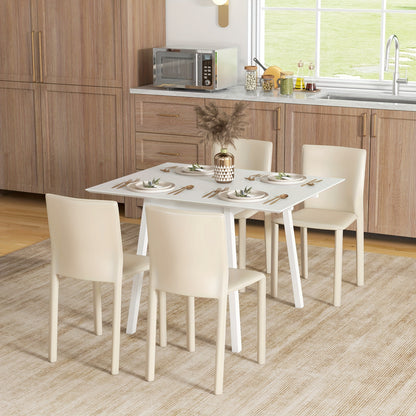Klapptafel – Inklapbare Eettafel – Opklapbare Tafel – Ruimtebesparende Tafel – Kleine Tafel – Bamboe – Lichtgewicht & Stevig – Wit