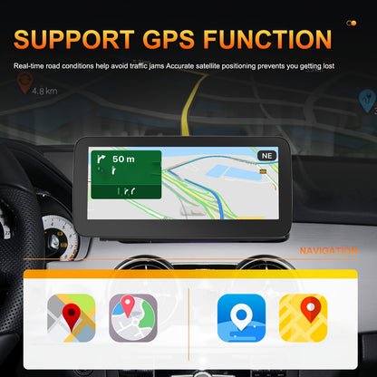 4GB (RAM)+64GB (ROM) Android 13 Double Din Car Stereo Car Audio 26.04 cm HD IPS TouchScreen 8 Core with Wireless Carplay, Wireless Android Auto, Mirror Link, Built-in WIFI/GPS/FM/DSP, Car Multimedia Player Supports 4K Video P