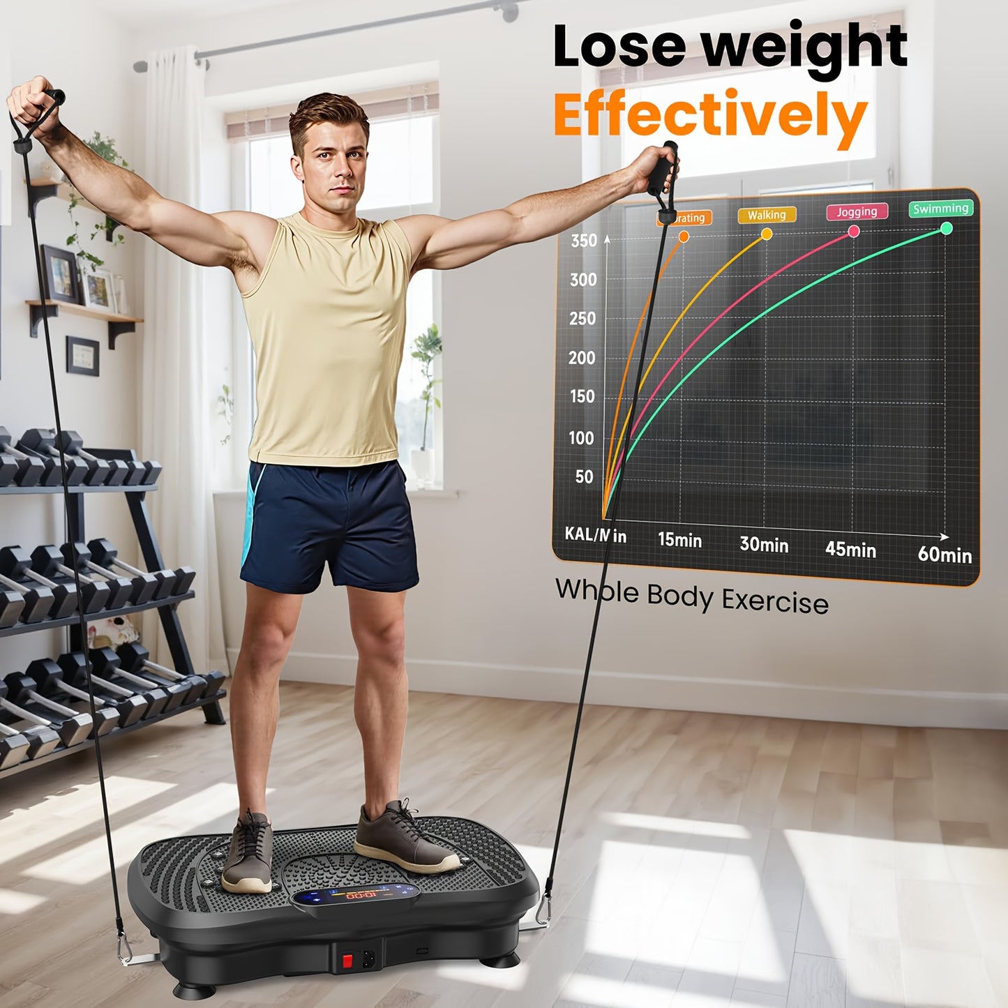 Vibratieplaat – Trilmachine – Schudbord – Fitnessplatform – Lichaamstrainer – Volledig Lichaam Vibrator – Verbetert Lymfedrainage – Geschikt Voor Gewichtverlies – Zwarte Kleur