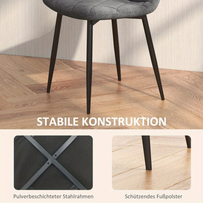 Eetkamerstoelen – Keukenstoelen – Stoelen Met Rugleuning – Velvet Stoelen – Restaurantstoelen – Set Van 4 – Zachte Velvet Bekleding – Stevige Metalen Poten