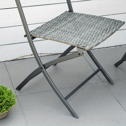 Bistroset – Tuinset – Balkonset – Tuinmeubel – Buitenmeubilair – Poly Rattan Stoelen – Rood Marmeren Tafel – Duurzaam & Weerbestendig