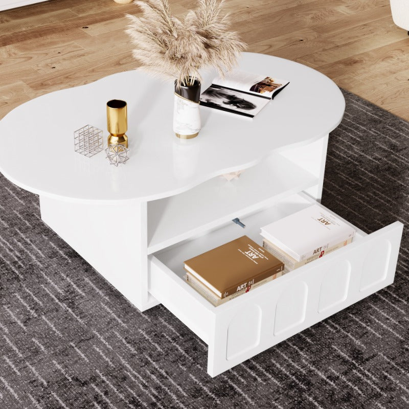 Salontafel – Tafel – Vintage Tafel – Woonkamertafel – Koffietafel – Wit Vintage Design – Stevige Metalen Constructie